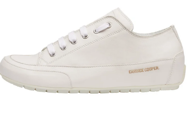 ROCK - Sneakers in natural split leather - White : Candice Cooper